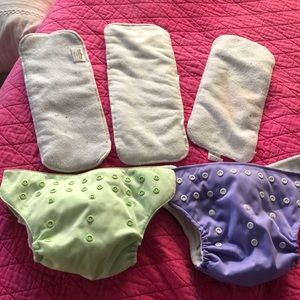 Cloth Diapers 3 diapers and inserts